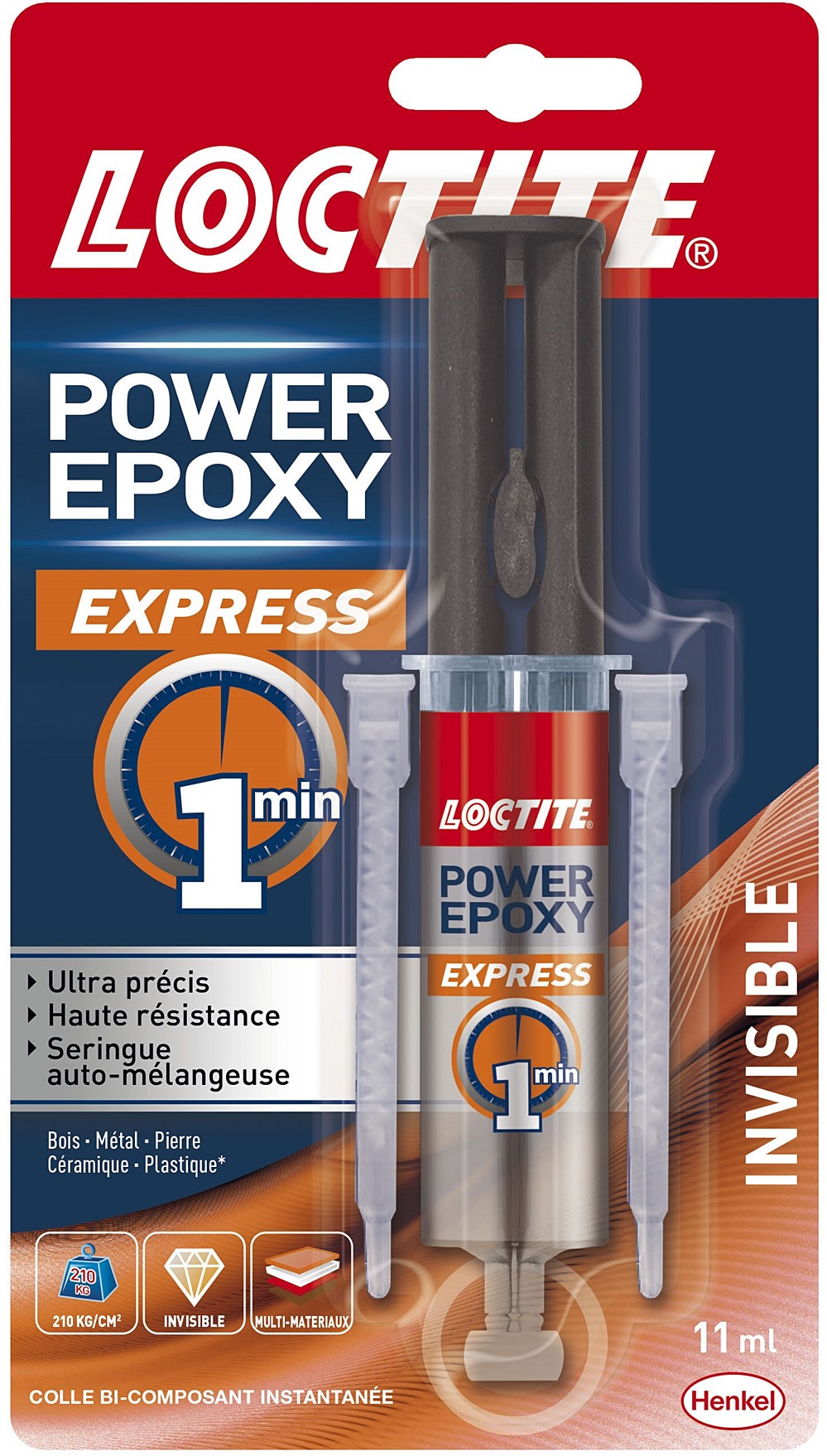 Colle Epoxy Express 1 mn Inv Seringue 11ml - LOCTITE