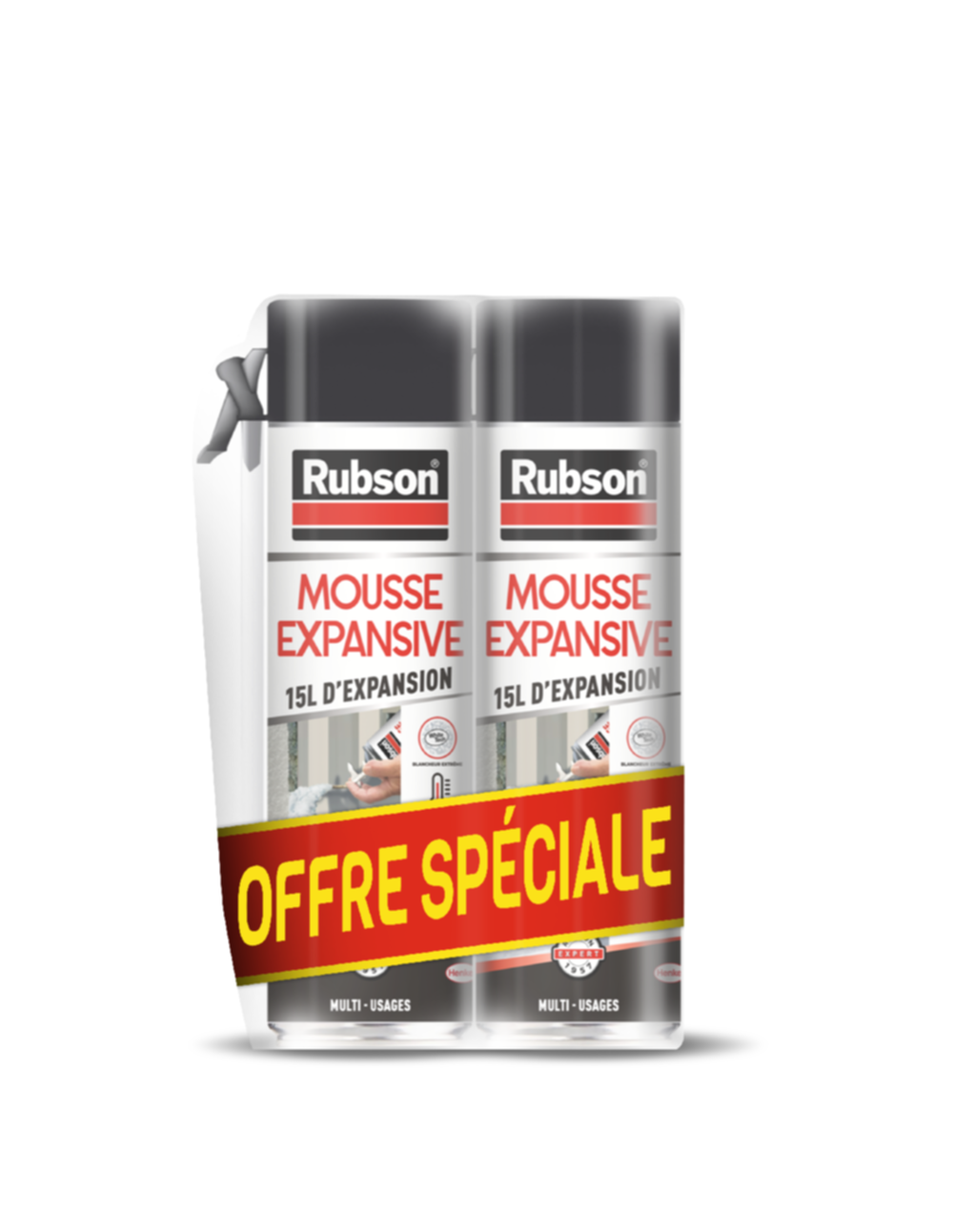 2 Aérosols Mousse Expansive Power multiusage 500ml blanc - RUBSON