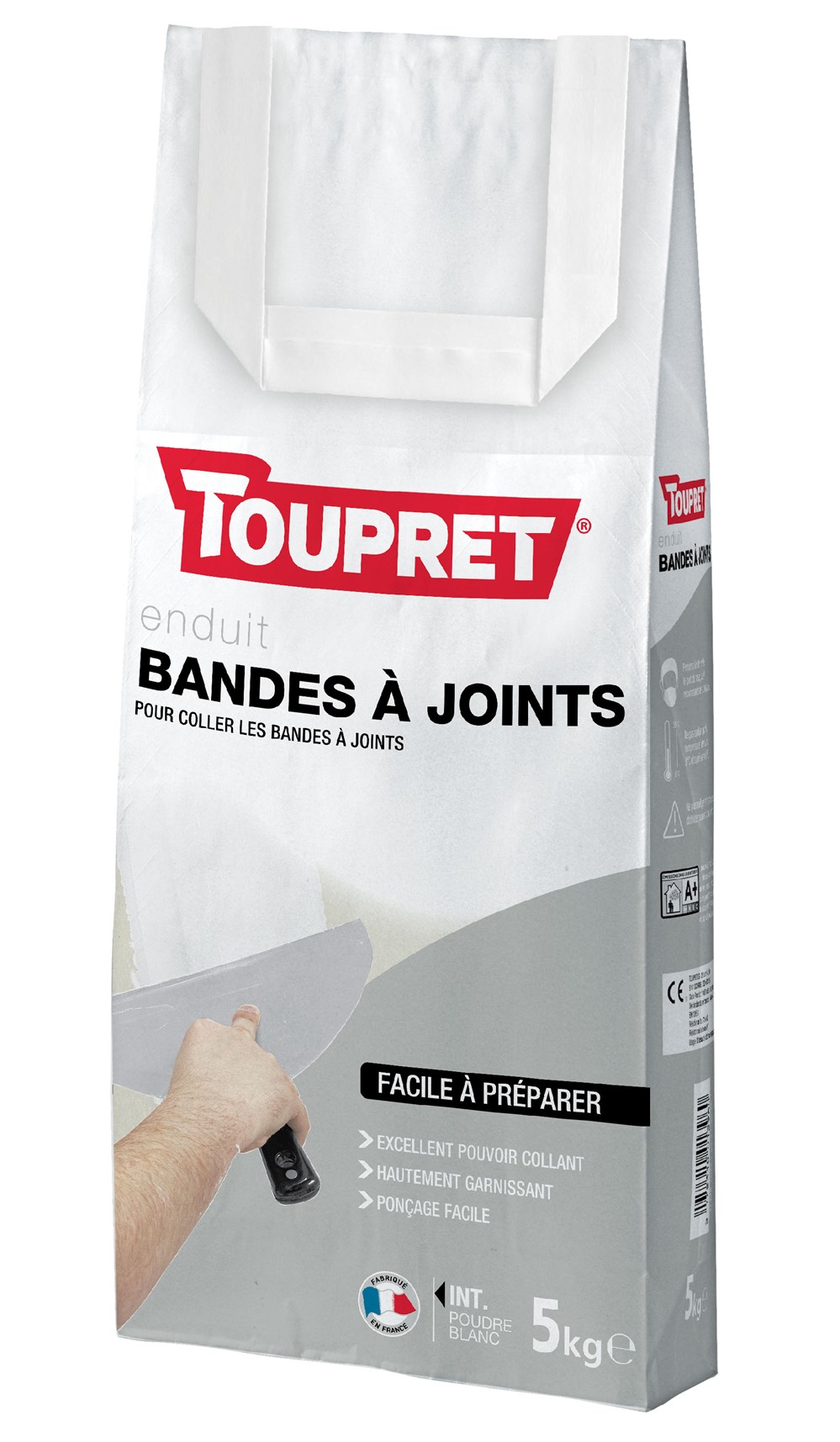 Enduit Poudre Bandes à Joints Blanc 5kg - TOUPRET 