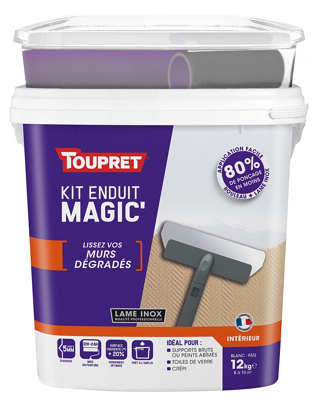 Kit Enduit à lisser Magic'Murs Dégradés 12kg - TOUPRET