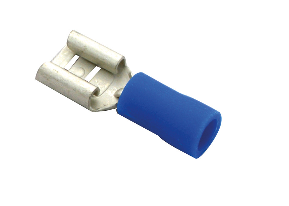Cosses isolées clips femelle 6,3 mm bleu - TIBELEC