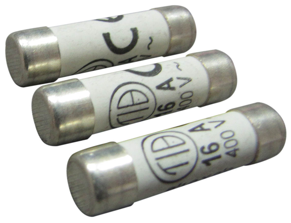 3 fusibles cylindre 8,5x31,5mm 16a. - TIBELEC