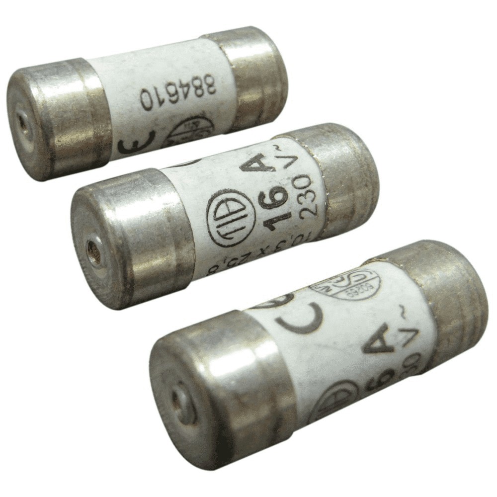 3 fusibles cylindre 10,3x25,8mm 16a - TIBELEC