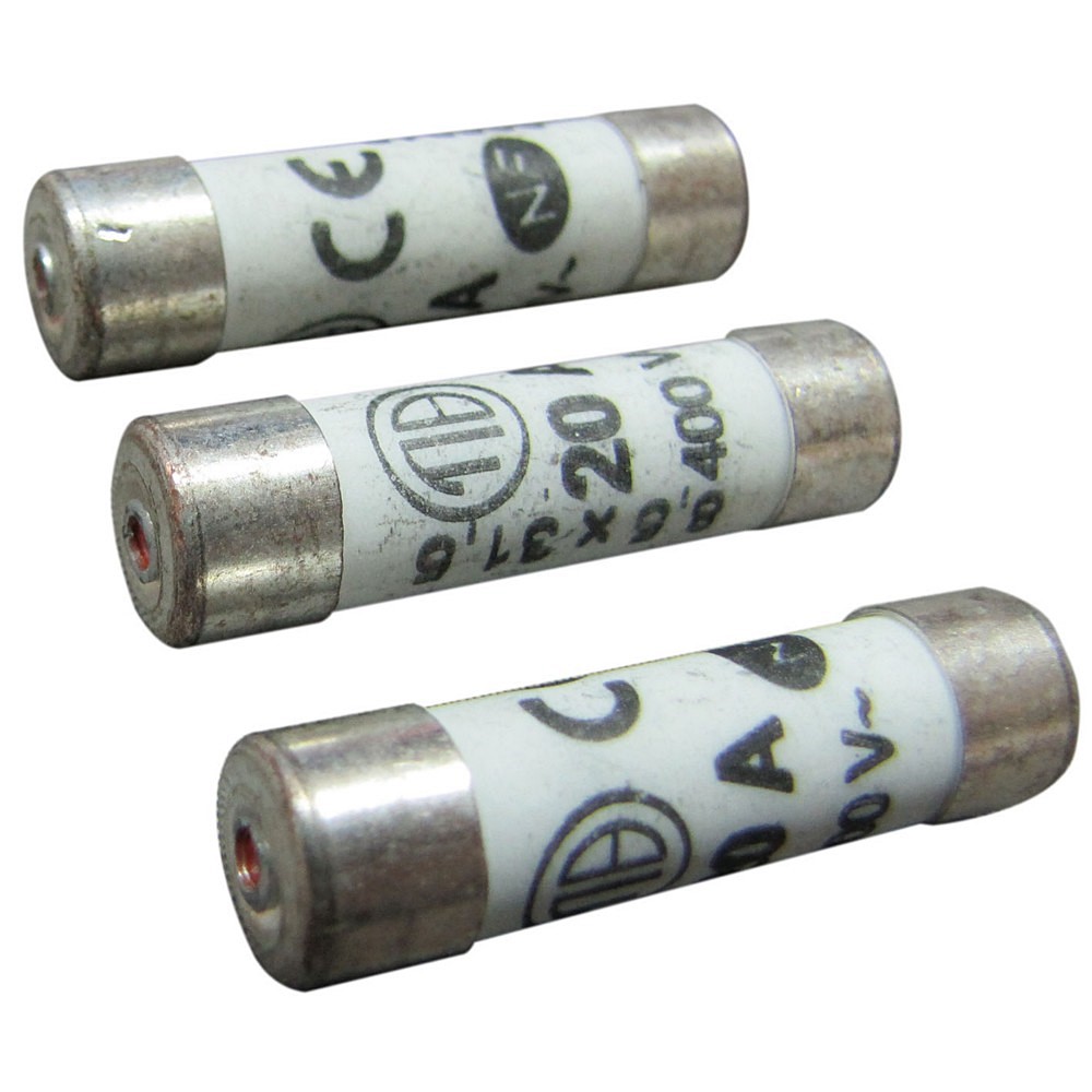 3 fusibles cylindre 8,5x31,5mm 20a - TIBELEC