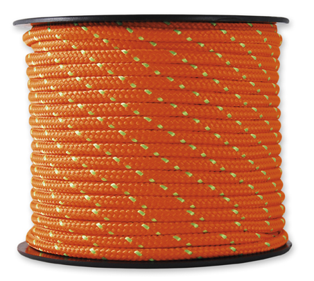 Corde tressée orange/verte résistance 200 kg - Ø 3 mm L.25 m - CHAPUIS