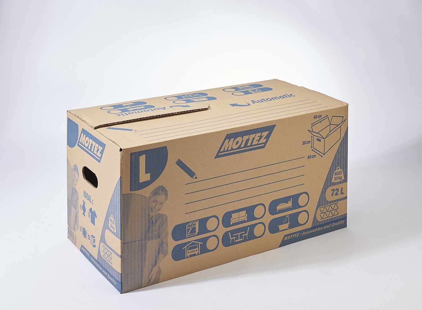 Carton simple cannelure 72 litres - MOTTEZ
