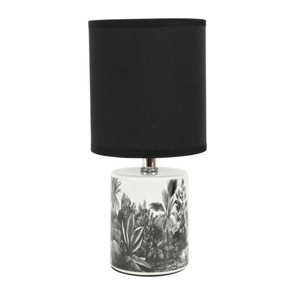 Lampe céramique Cylindrique Ombrage Black & White 29,5x13,5x13,5cm 220V 40W