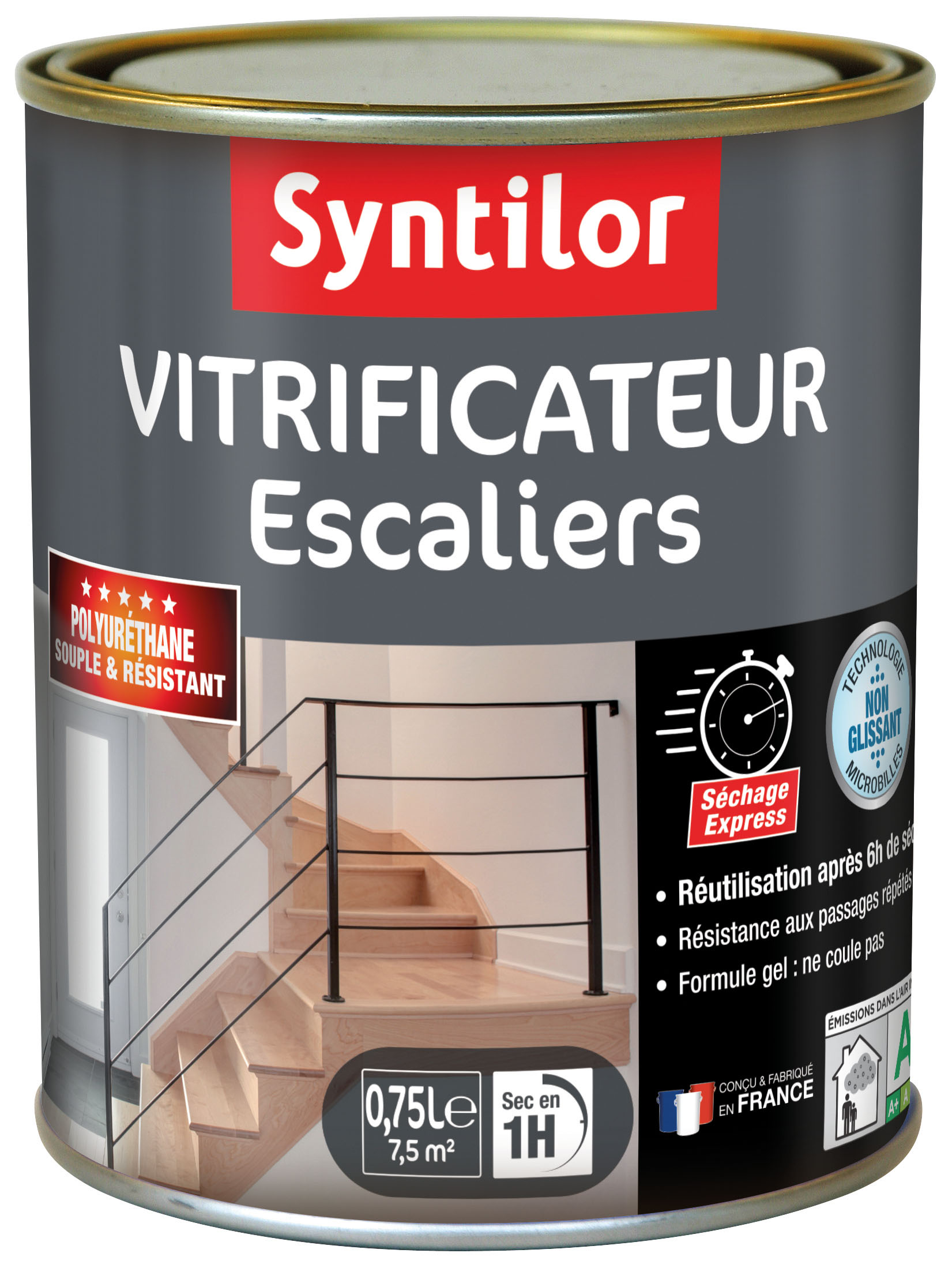 Vitrificateur d'escalier 0,75L satin chêne SYNTILOR