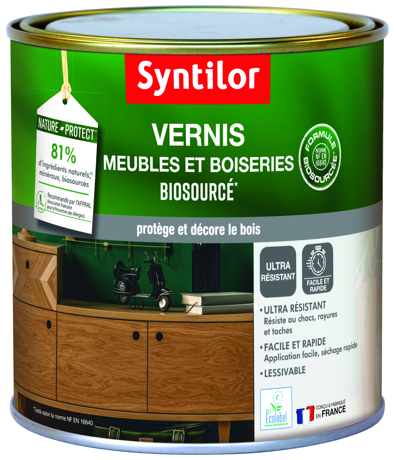 Vernis Meubles et Boiseries Biosourcé* Nature Protect® 0.5L Incolore - SYNTILOR