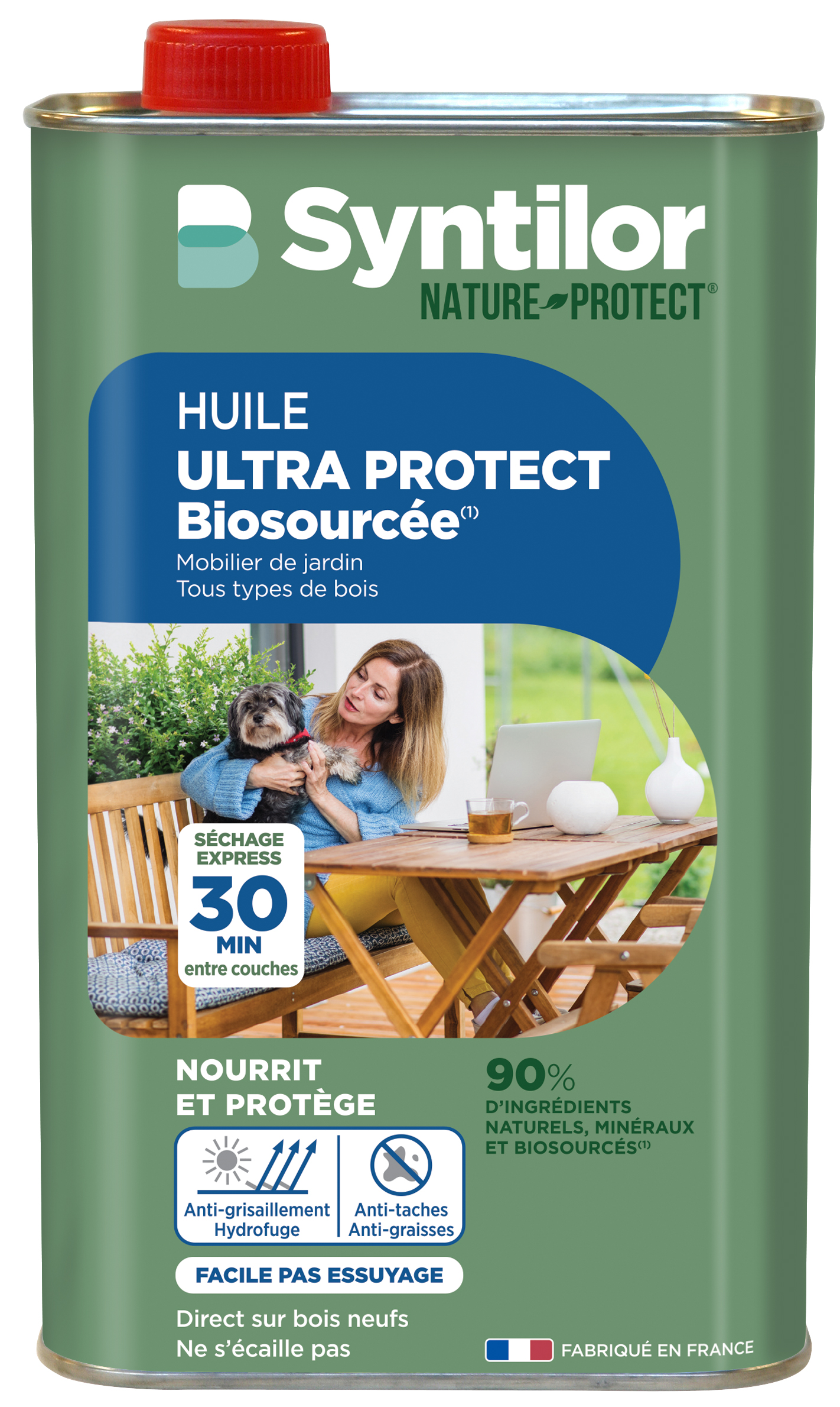 Huile Ultra Protect Bio Mobilier de jardin bois Naturel Mat 1L - SYNTILOR