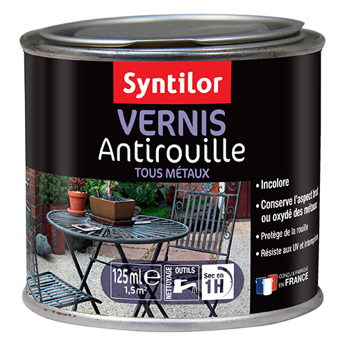 Vernis anti-rouille incolore brillant 125ml SYNTILOR