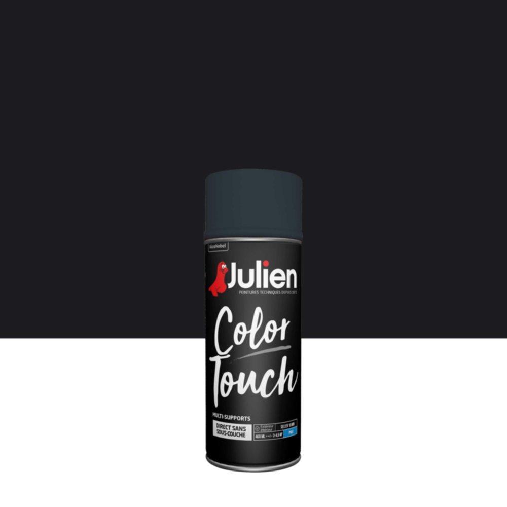 Peinture aérosol Multi-supports Color Touch Noir Mat 400ml - JULIEN