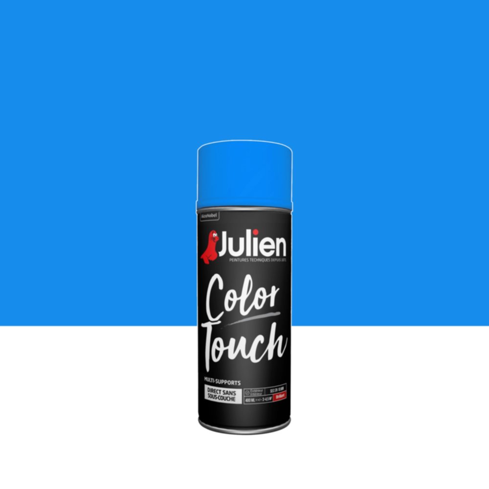 Peinture aérosol Multi-supports Color Touch Bleu Radieux Brillant 400ml - JULIEN