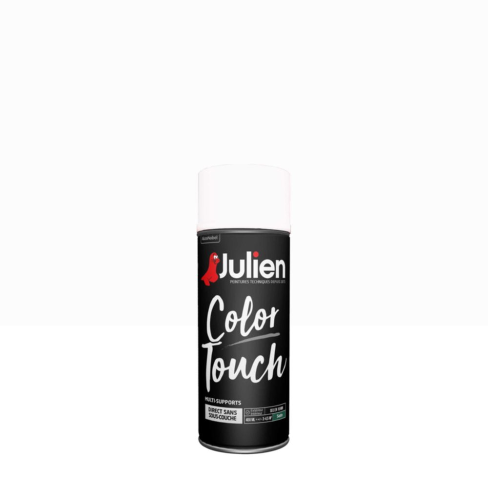 Peinture aérosol Multi-supports Color Touch Blanc Neige Satin 400ml - JULIEN