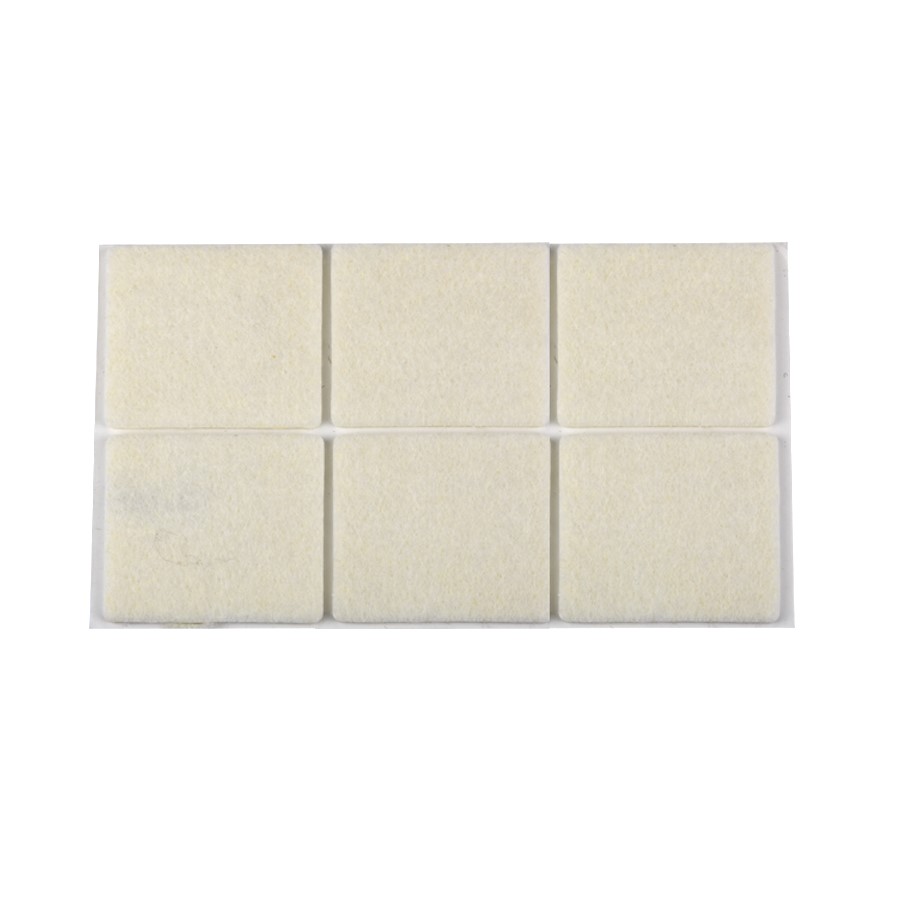 6 Patins carré adhésif Feutre blanc 32 x 32 mm - CIME