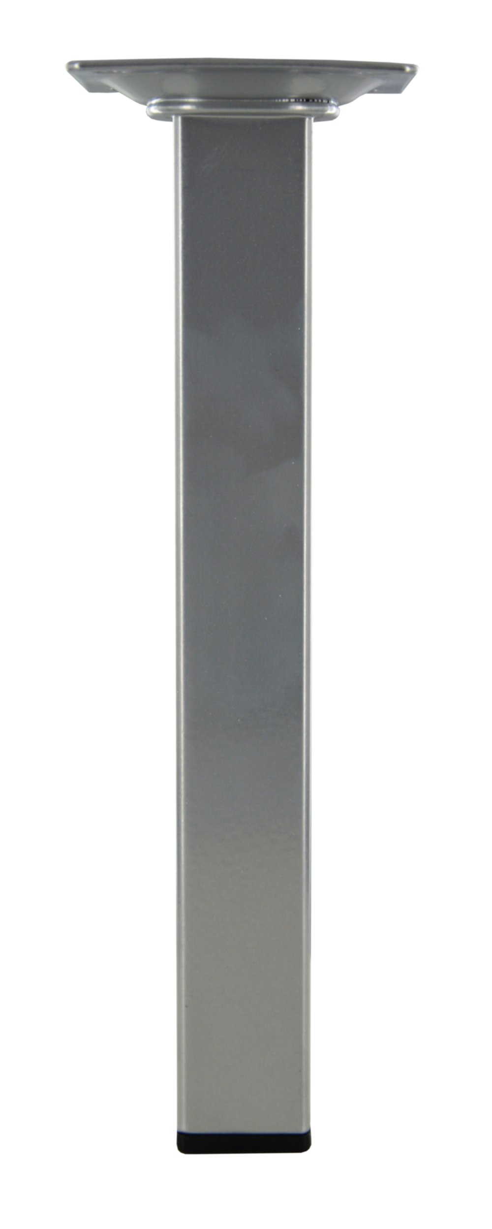Pied carré acier gris alu, H.200mm 25x25mm - CIME