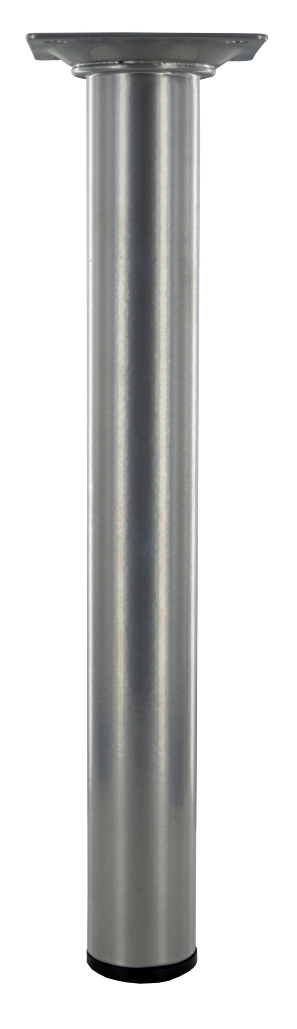 Pied rond D30mm Acier gris alu. H.250mm