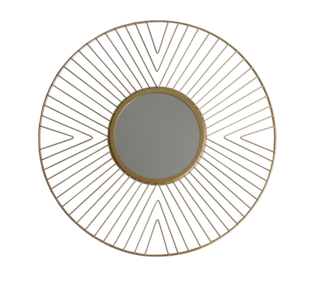 Miroir rond filaire doré ∅50,5cm