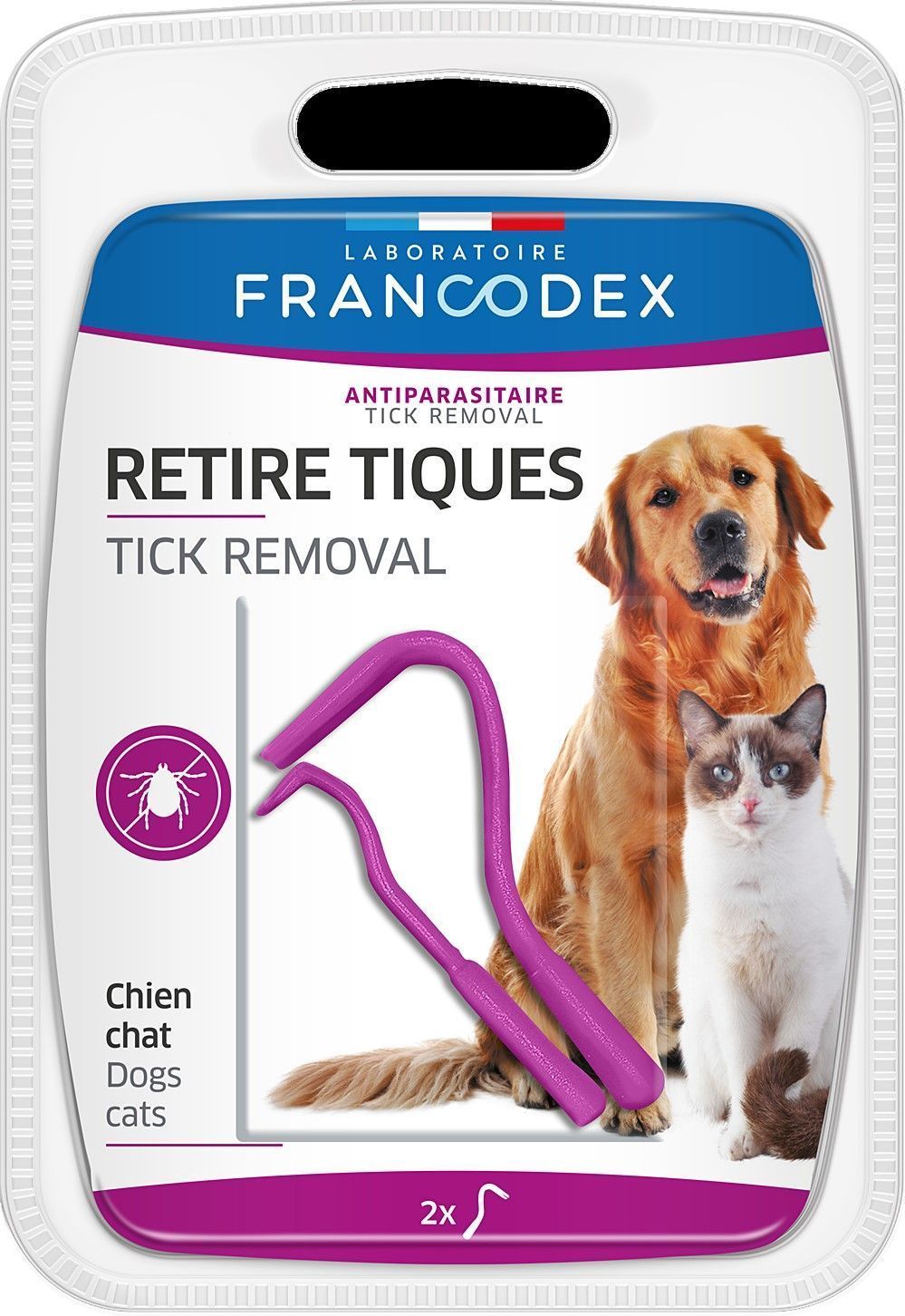 Crochets anti-tique x2 chien et chat