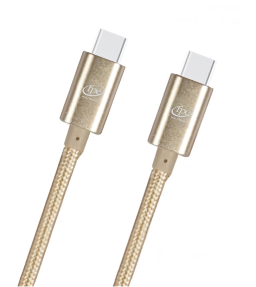 Cordon téléphonie USB-C / USB-C doré 3m