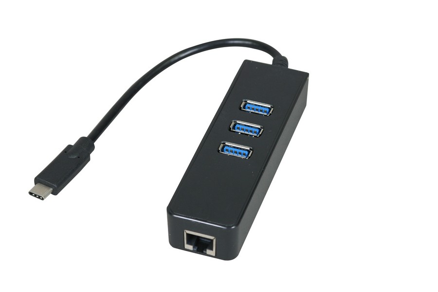 Câble USB type C mâle / 3 USB 3.0 femelle + RJ45 femelle - FPE