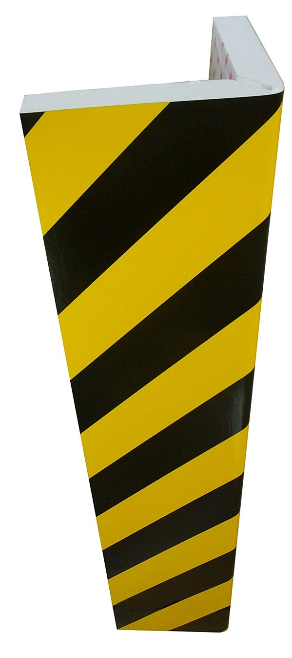 Protection d'angle 150x150-ep 25mmhauteur 73cm-couleur noir/jaune 
