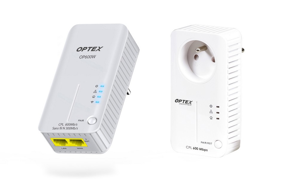 Pack prise CPL + CPL Wifi 600mb/s - OPTEX