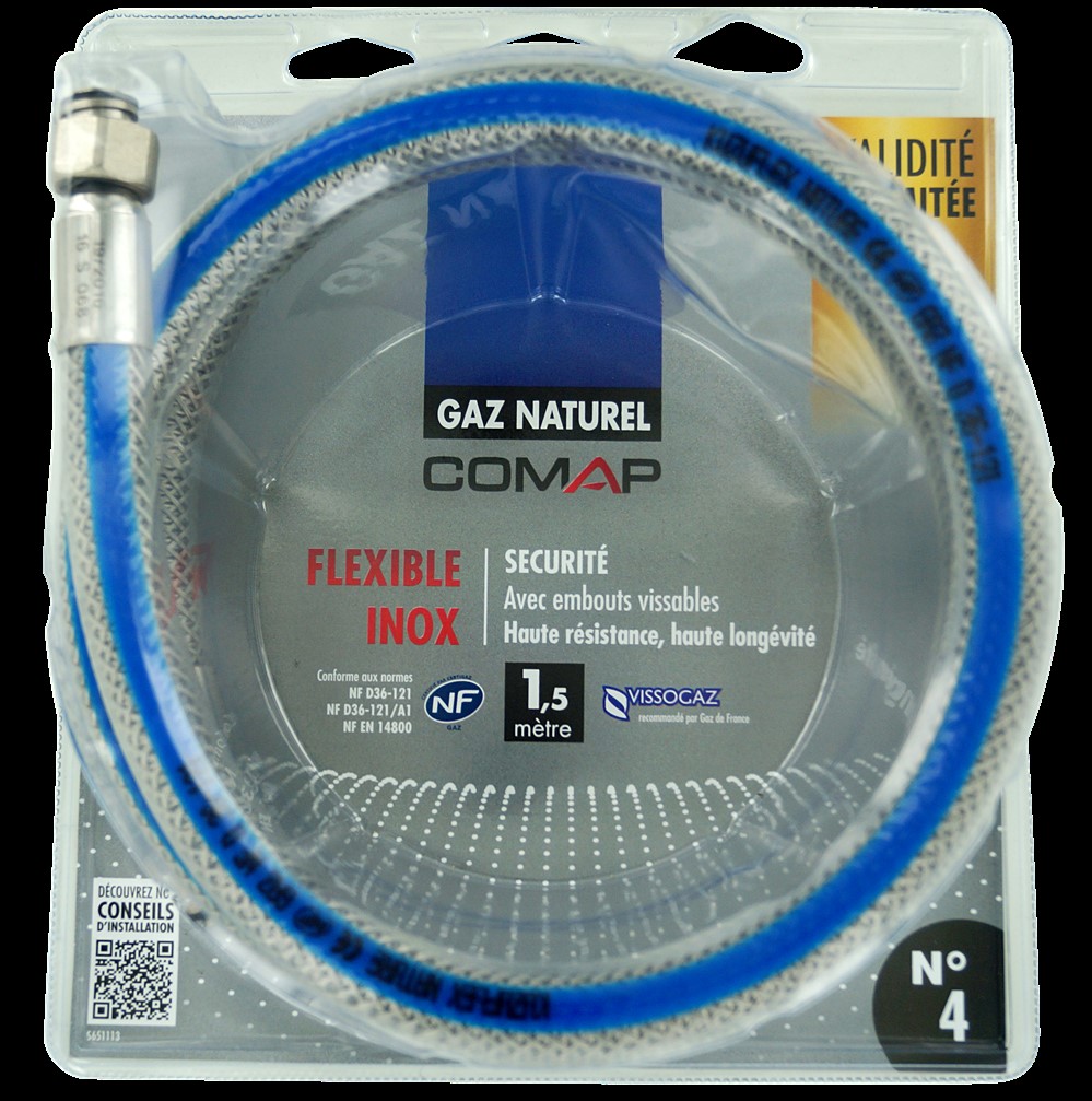 Flexible inox gaz naturel 1.5m - COMAP