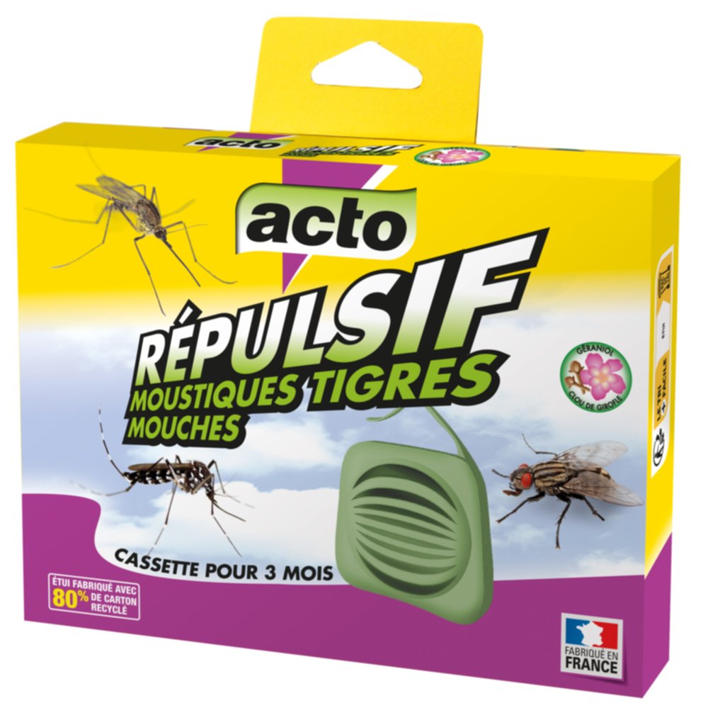 Cassette Répulsif Mouches - Moustiques Géraniol - ACTO