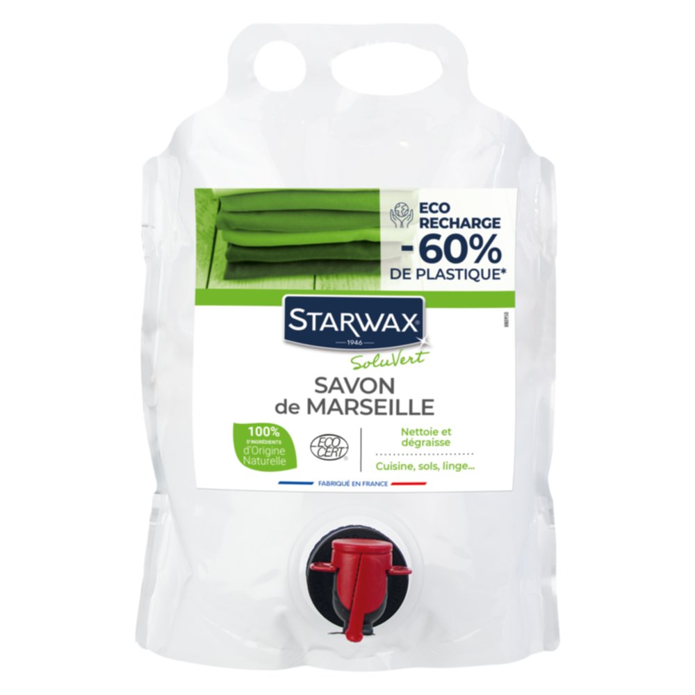 Savon de marseille liquide eco recharge 3L ecocert - STARWAX