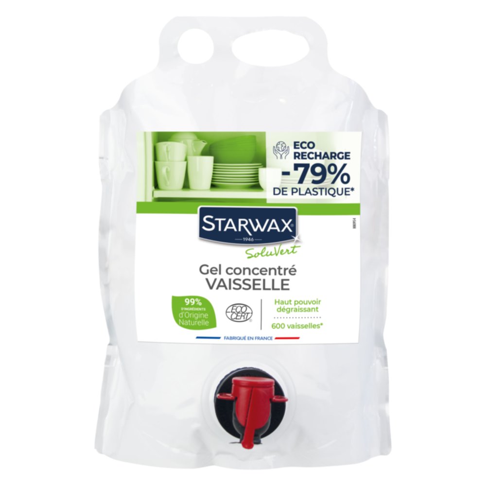 Gel vaisselle concentré eco recharge 3L ecocert - STARWAX