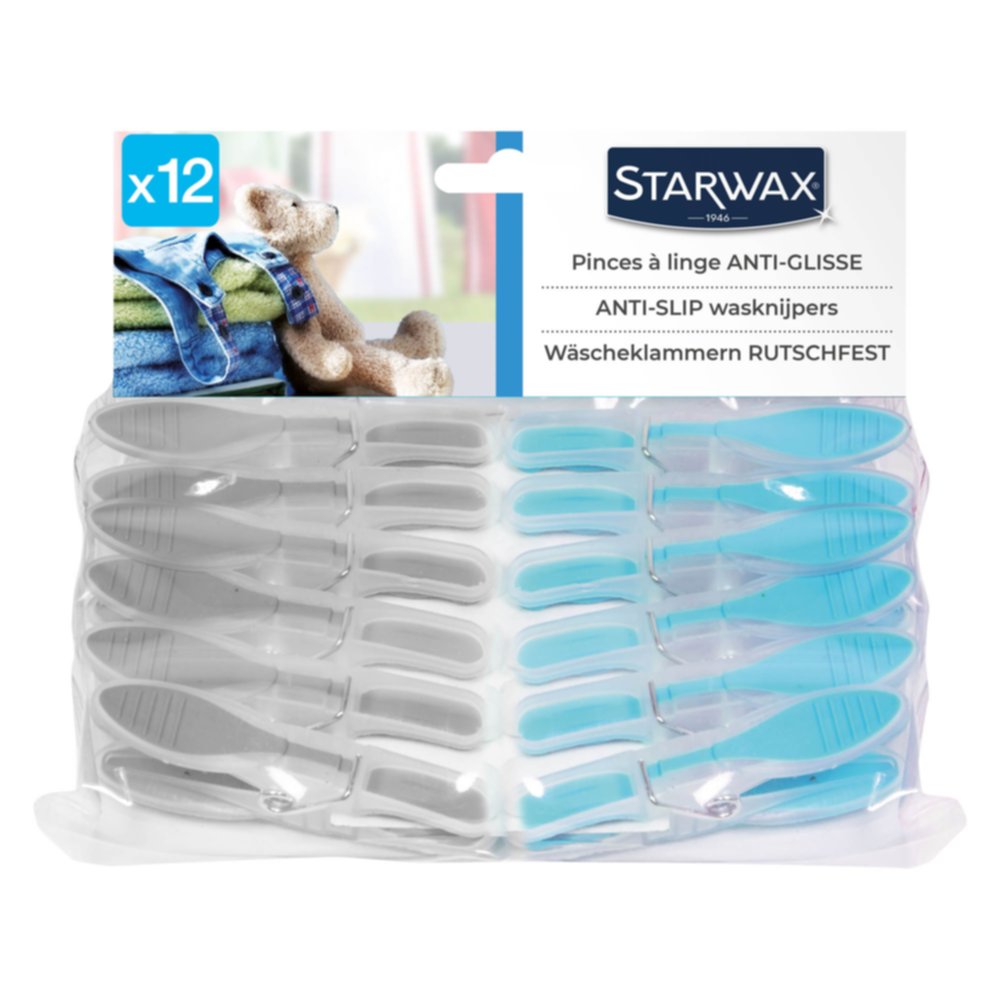 12 Pinces à linge bimatière - STARWAX
