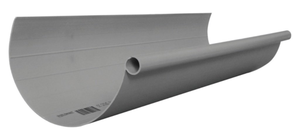 Gouttière PVC Développement 25cm gris 4m - INTERPLAST