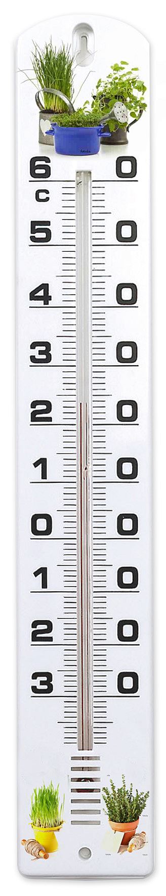 Thermomètre plastique décor aromates 30cm - AJS