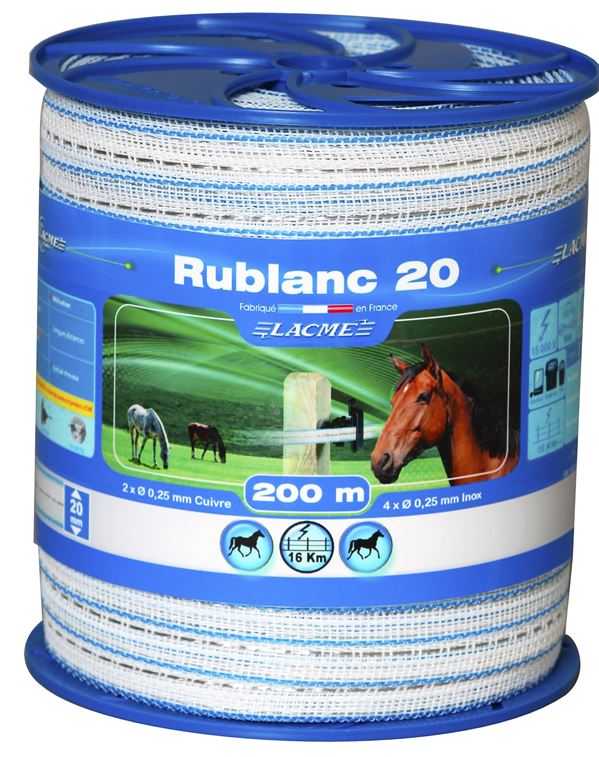 Fil clôture Rublanc 20mm 200m bobine