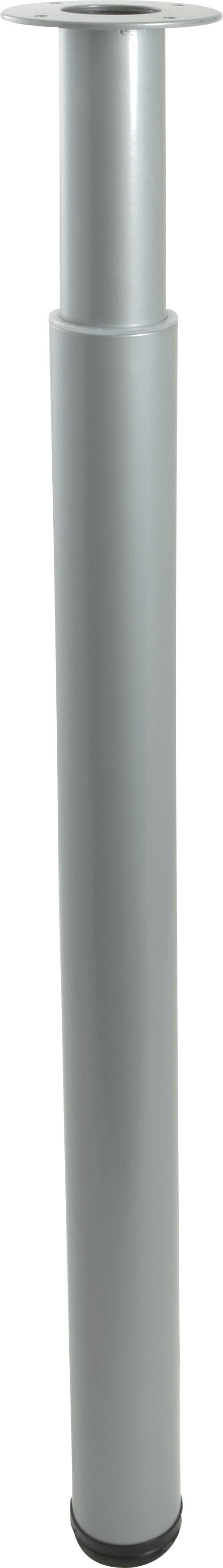 Pied acier cylindrique  réglable hauteur 700/1100 mm Ø60 mm gris alu - BAR PLUS 