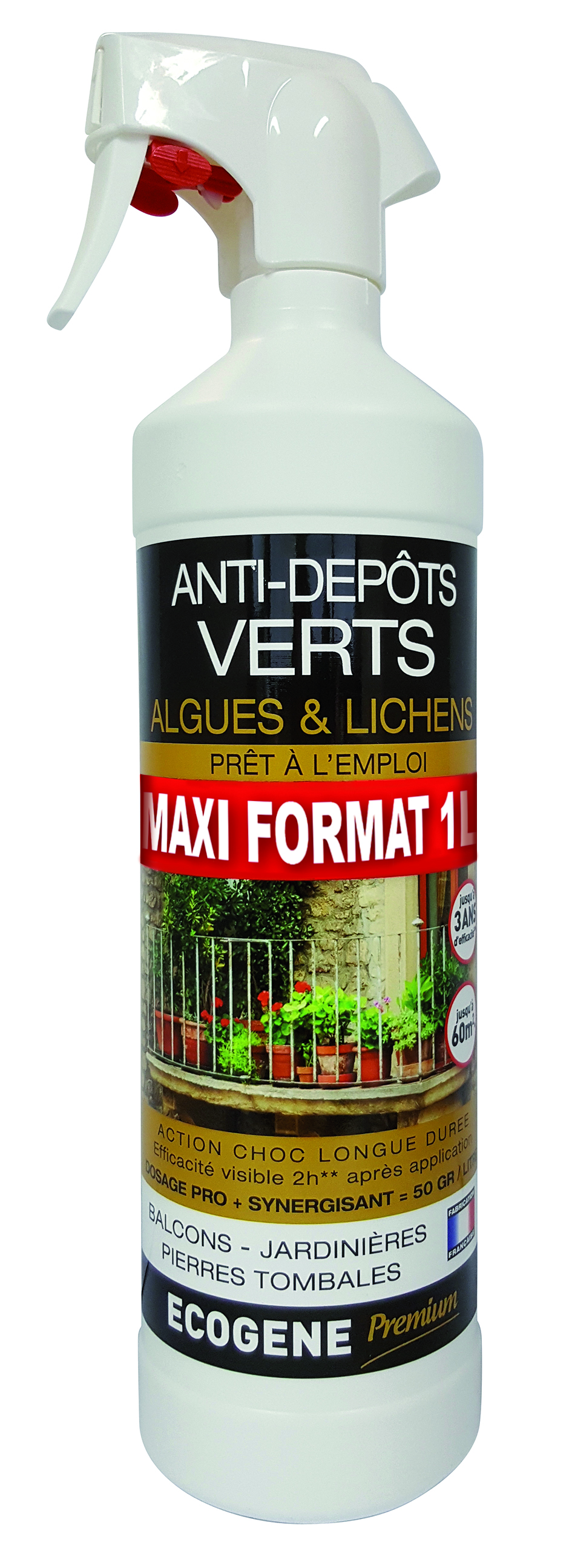 Anti-dépôts Verts Algues Lichens Premium Ecogène 1L
