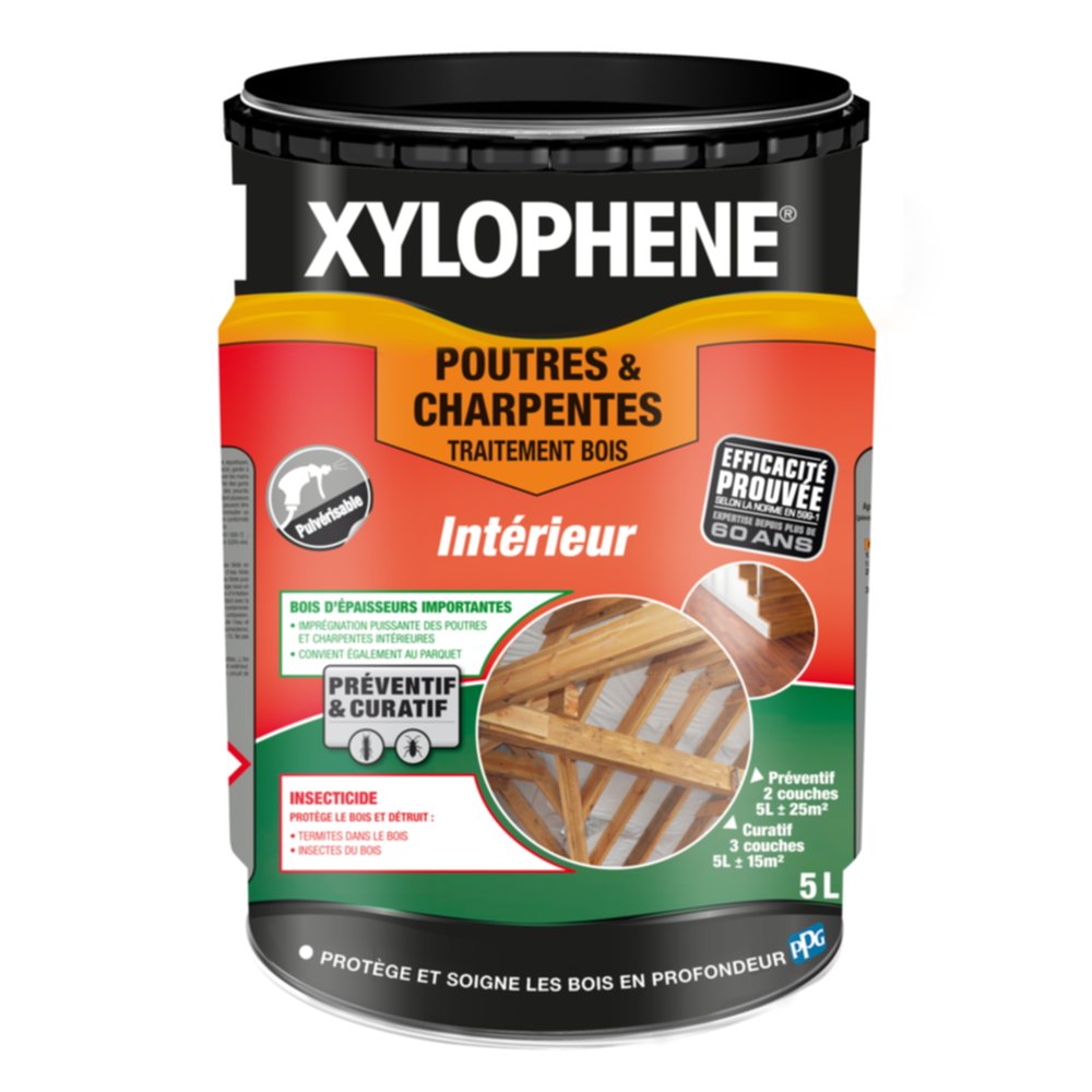 Traitement Insecticide Poutres Charpentes 5L - XYLOPHENE
