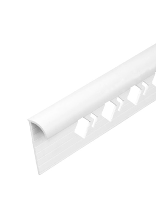 Profilé 1/4 rond Mur PVC blanc 6mm/2,5m