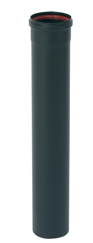 Tuyau spécial poêle à pellet en émail noir mat 50cm d80mm - TEN