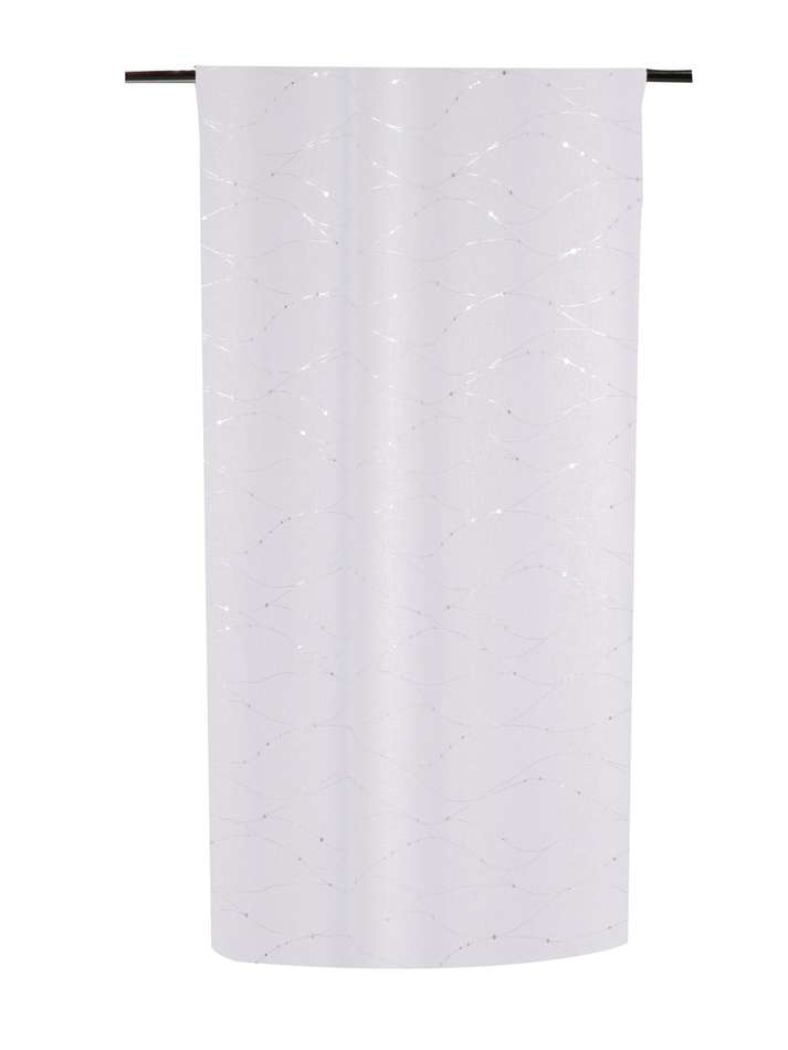Paire Vitrage Stella Polyester 60x120cm Blanc Argent