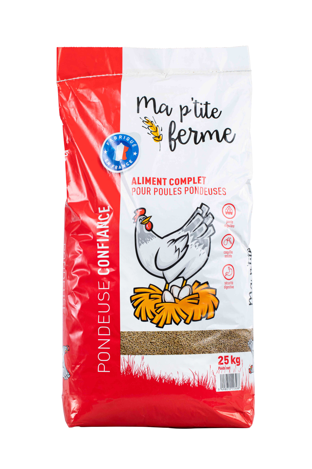 Aliment Complet Poule Pondeuse Confiance 25kg Sans OGM - MA P'TITE FERME