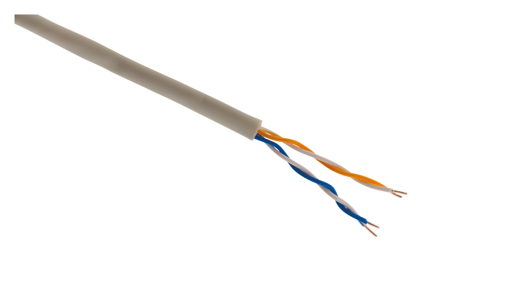 Câble téléph rigide 2 paires 0,6mm² ivoire 300m