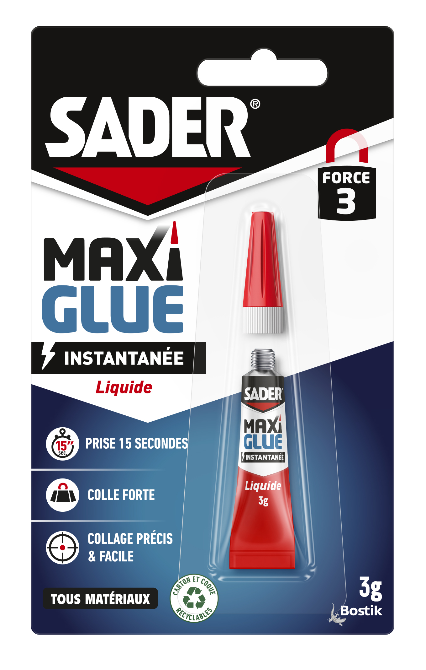 Colle cyanoacrylate Maxiglue Liquide 3g - SADER 