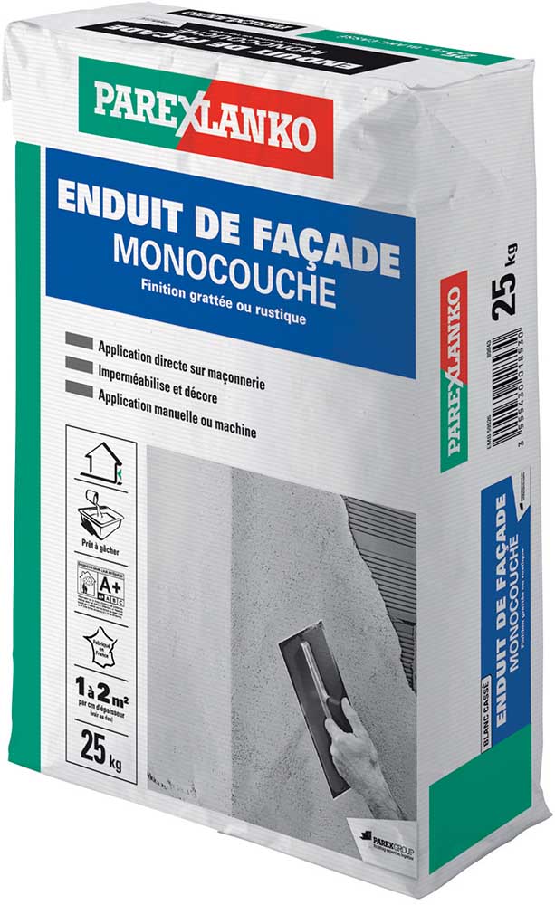 Enduit façade monocouche anthracite G95 25kg - PAREXLANKO