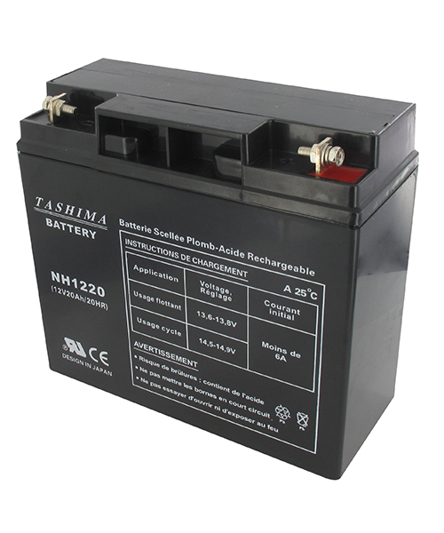 Batterie gel 12V - 20 A avec positif à droite - TASHIMA