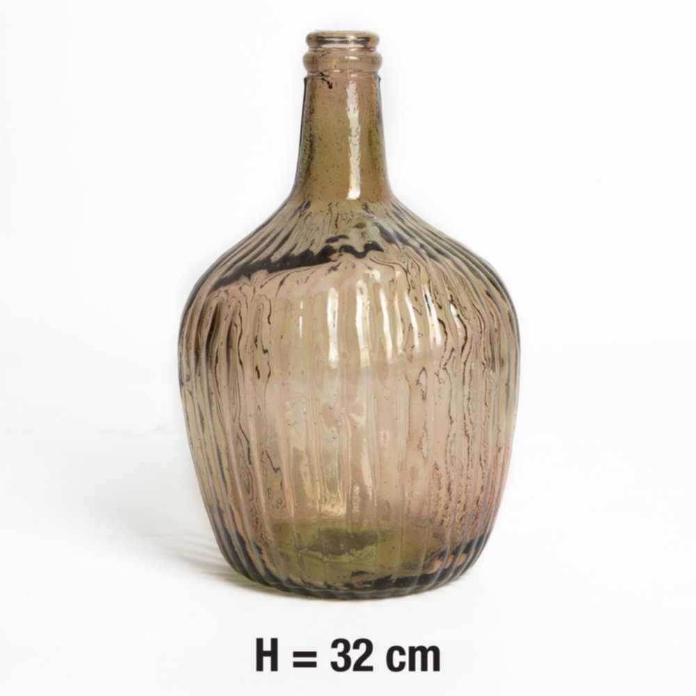 Vase rayé sable Ø19x32cm               