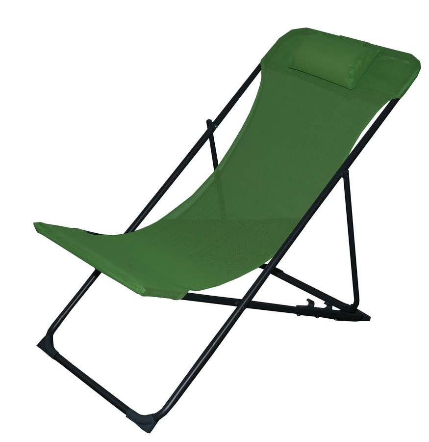 Chaise relax vert acier/tixline - INVENTIV