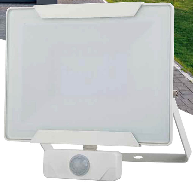 Projecteur extérieur LED détection Héra blanc 50W 3500lm - INVENTIV