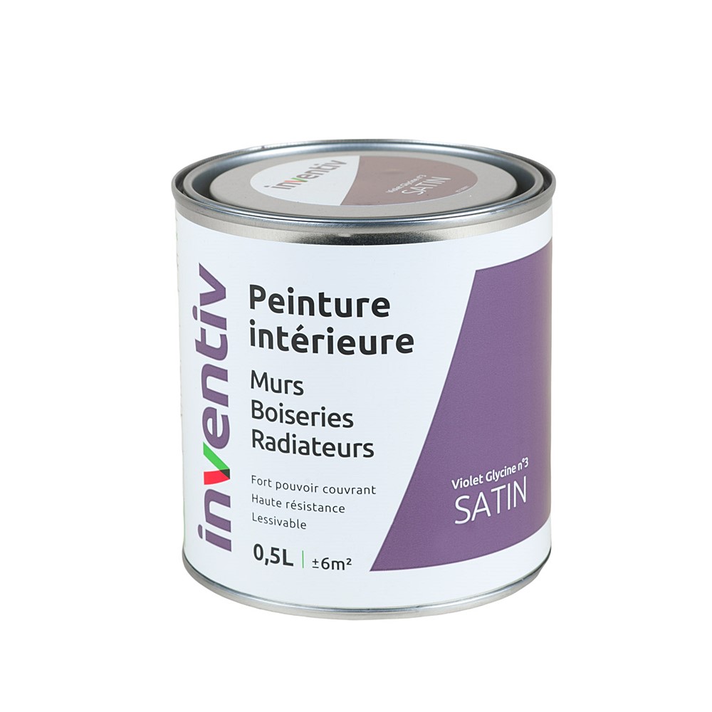 Peinture Murs Boiseries Radiateurs satin 0,5L violet glycine 3 - INVENTIV